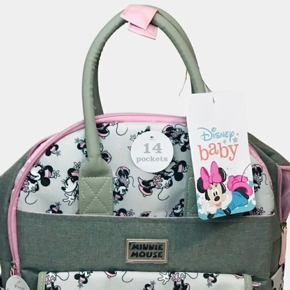 New! Disney Baby Minnie Mouse Multi-Piece Diaper Backpack Changing Pad Bag Set - Picture 6 of 16